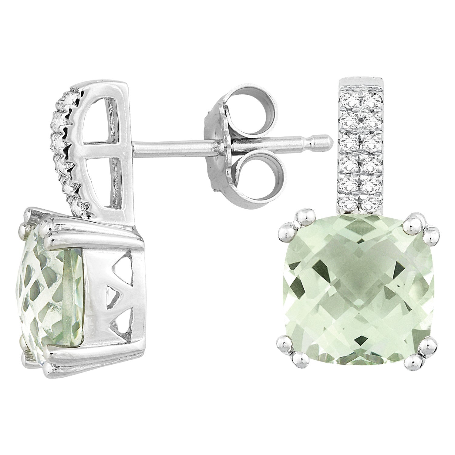 Bellissima Green Amethyst and White Topaz Earrings