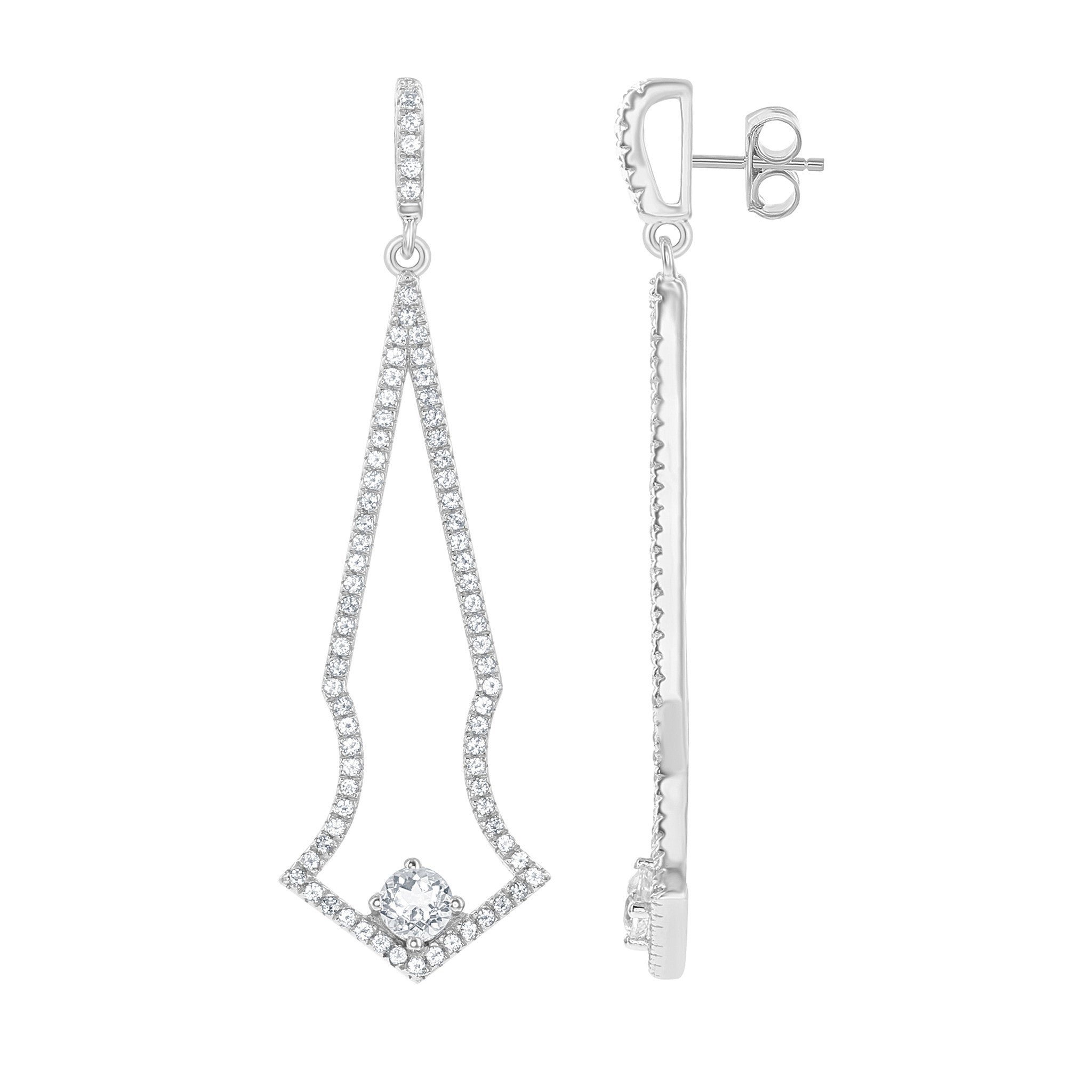 Bellissima Bridal White Topaz and Sterling Silver Earrings