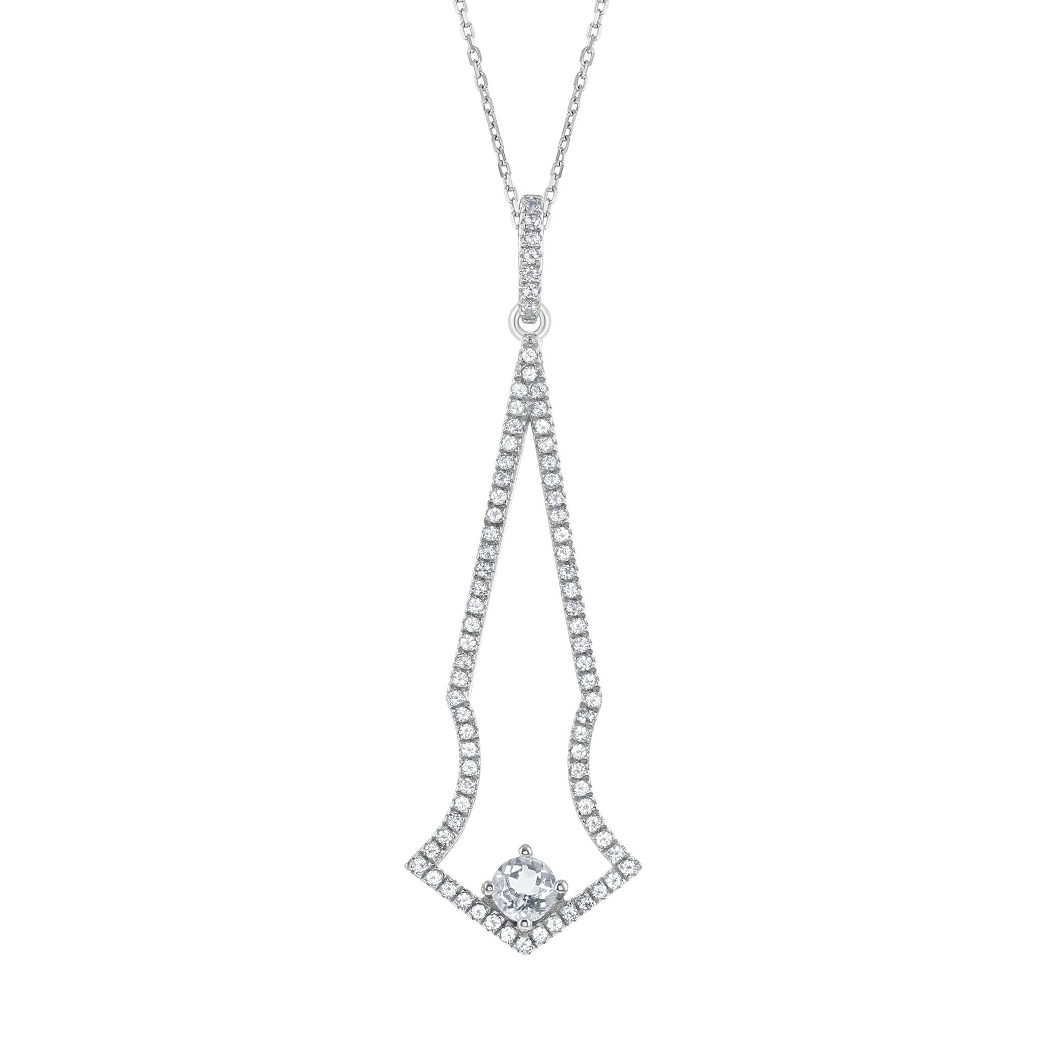 Bellissima Bridal White Topaz and Sterling Silver Necklace