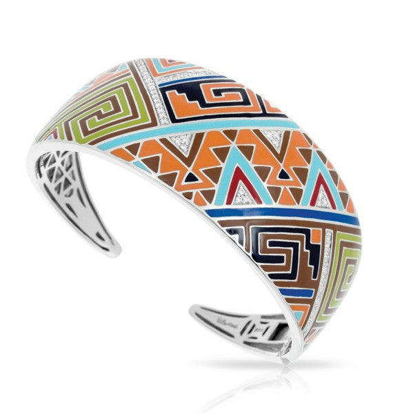 Belle e'toile Sterling Silver Sedona Orange Bracelet, Medium