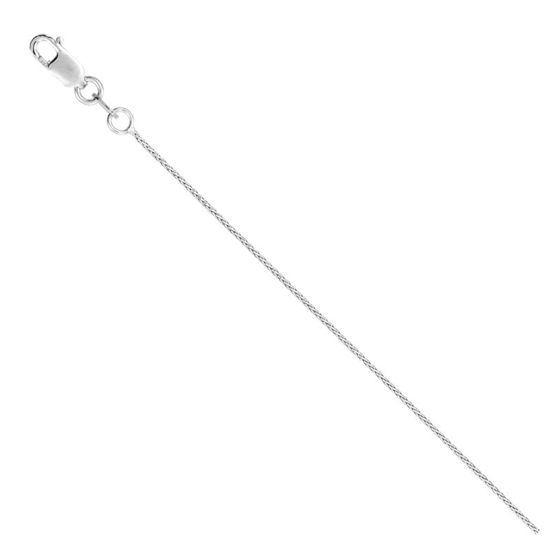 14K White Gold .7mm Diamond Cut Superflex Wheat Chain