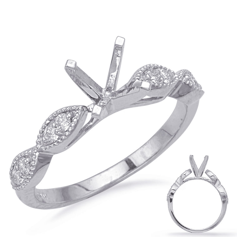 S. Kashi 14K White Gold .18ctw Diamond Engagement Ring Semi-Mount (89874)