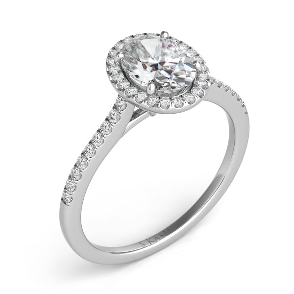 S. Kashi 14K White Gold .20ctw Diamond Engagement Ring Oval Semi-Mount (87352)