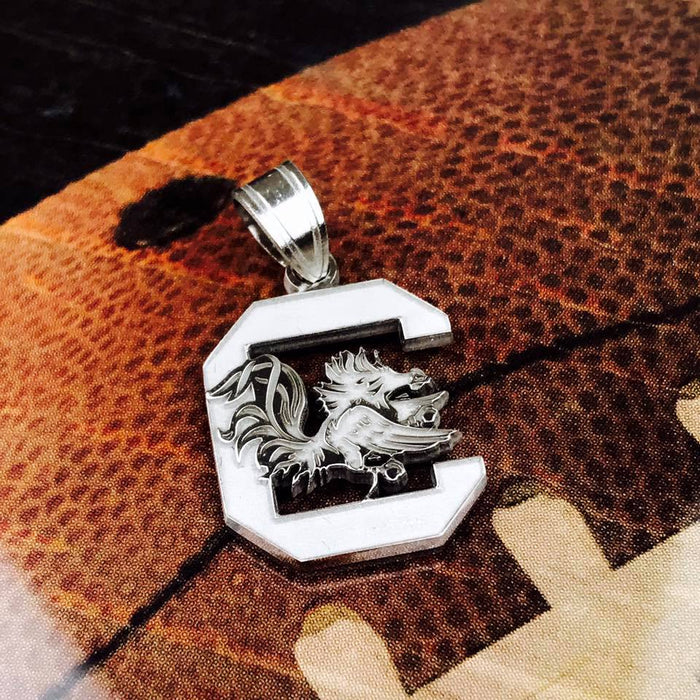 Sterling Silver LogoArt Officially Licensed University Of South Carolina Small Pendant