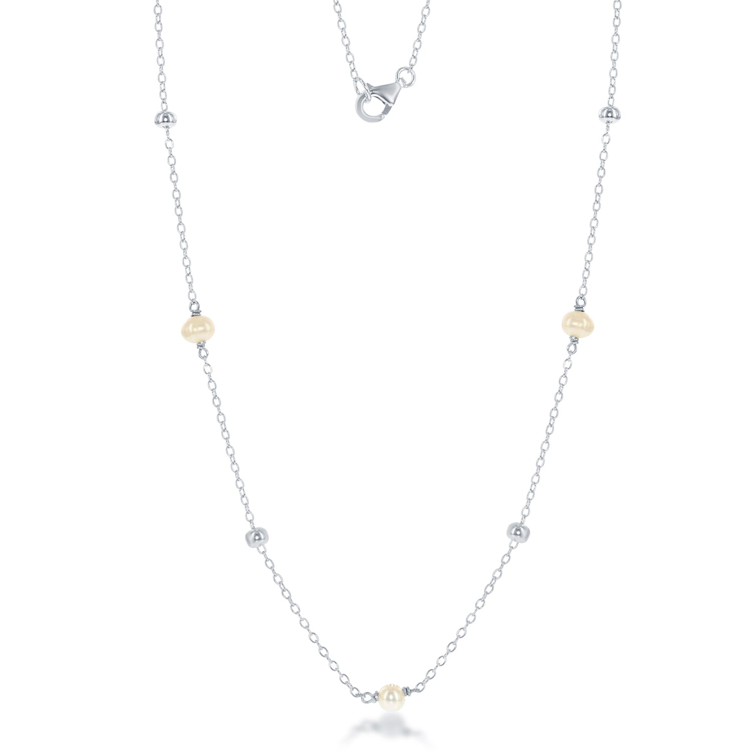 Sterling Silver 36" Freshwater Pearl Necklace