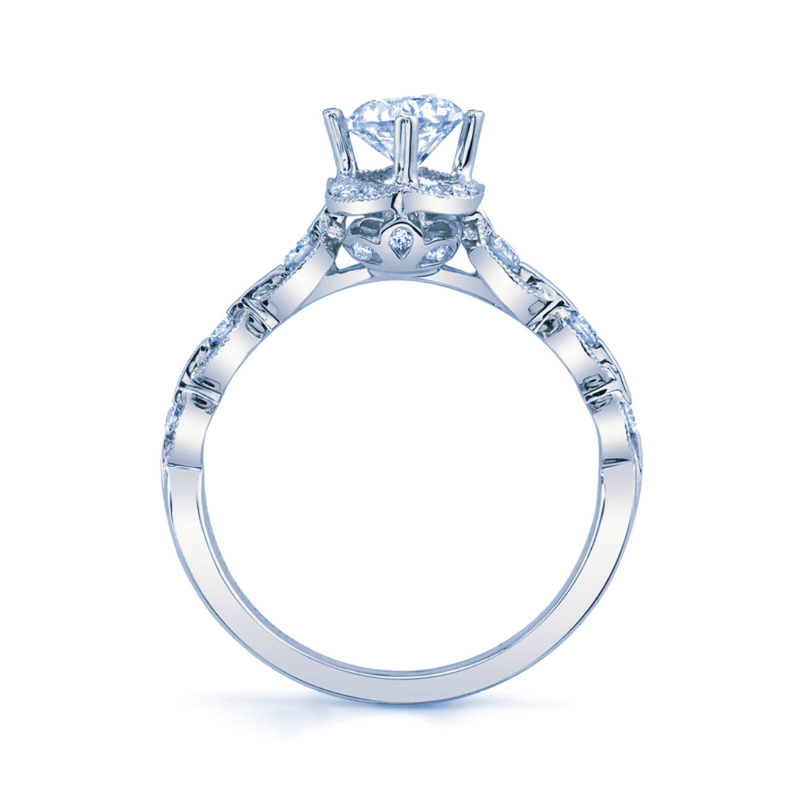 Mars 14K White Gold .21ctw Diamond Engagement Semi Mount