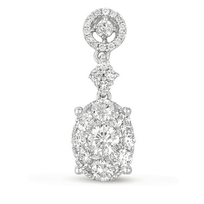 S. Kashi 14K White Gold .78ctw Diamond Semi Mount Pendant (82705)