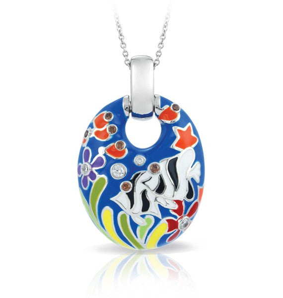 Belle e'toile Sterling Silver Angelfish Blue Pendant