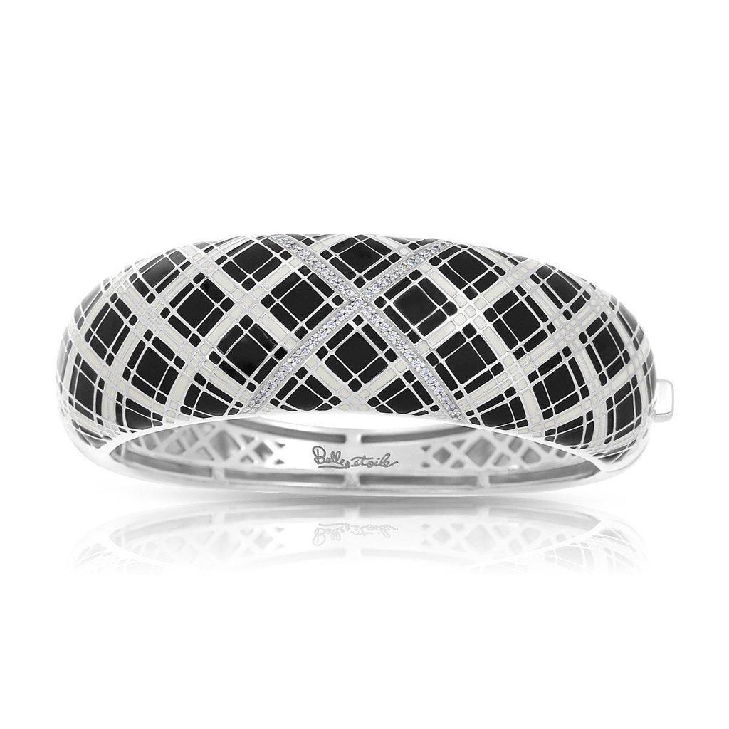 Belle e'toile Sterling Silver Tartan Black Bracelet