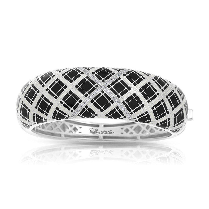 Belle e'toile Sterling Silver Tartan Black Bracelet