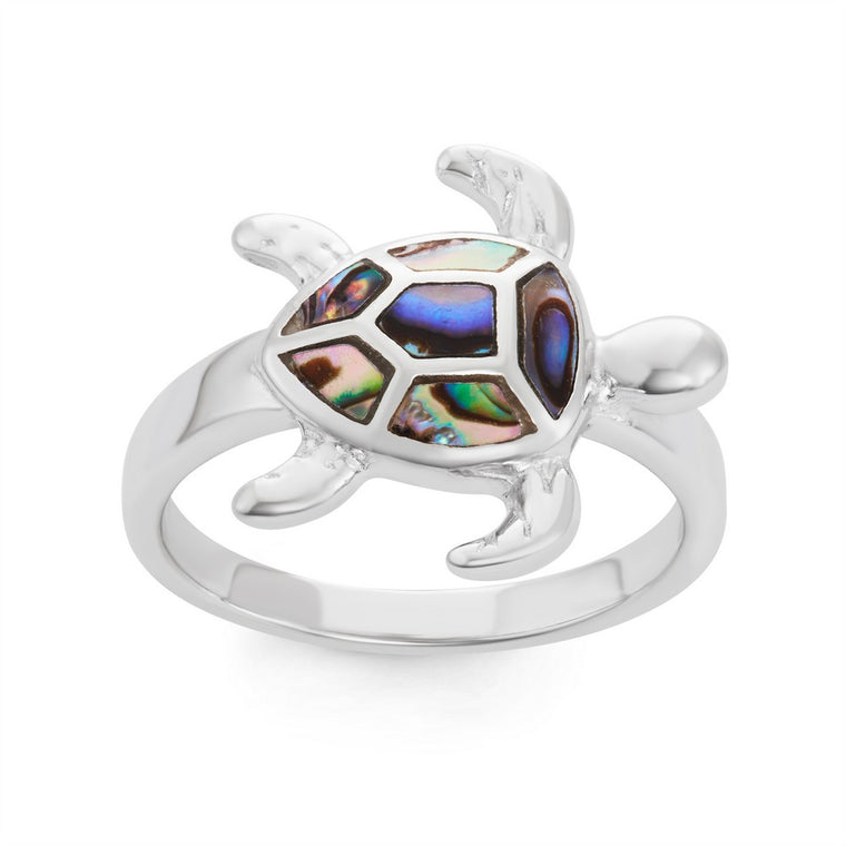 Sterling Silver Abalone Turtle Ring, Size 7 (91920)