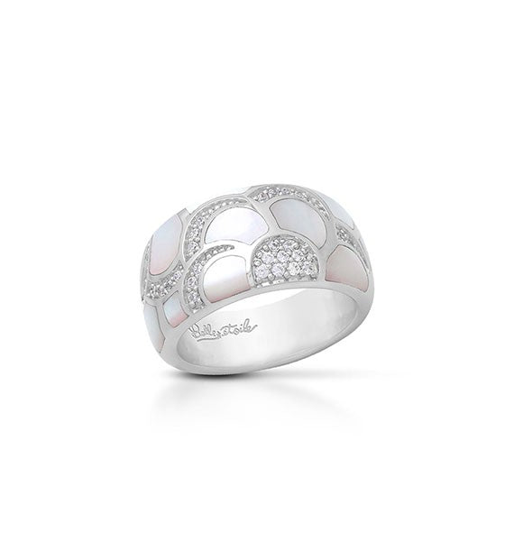Belle e'toile Sterling Silver Adina White Ring, Size 7