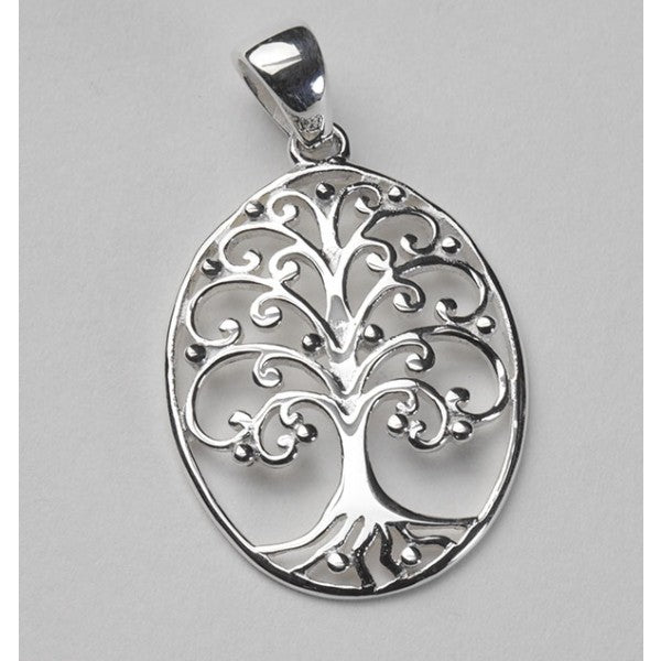 Southern Gates Sterling Silver Oval Oak Tree Pendant