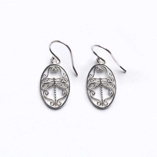 Southern Gates Sterling Silver Small Dragonfly Earrings