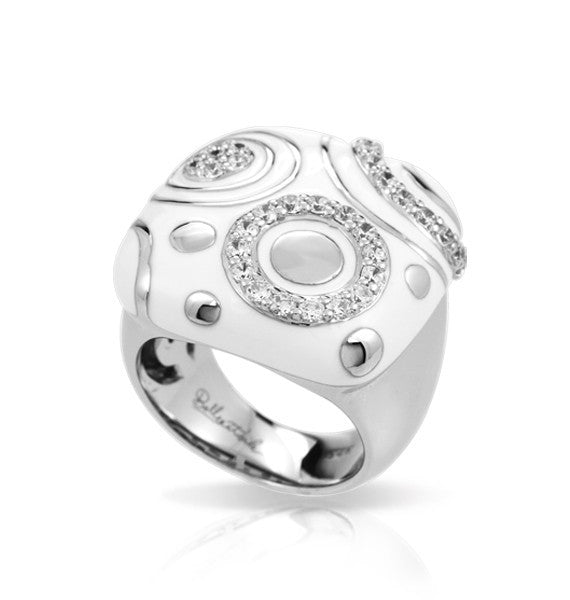 Belle e'toile Sterling Silver Galaxy White Ring, Size 7