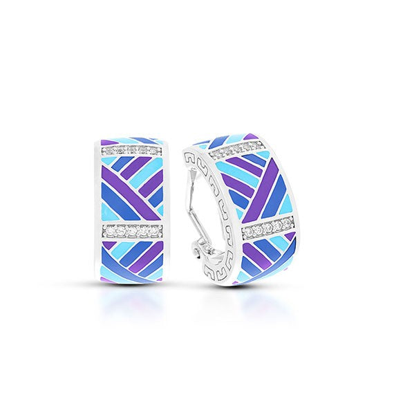 Belle e'toile Sterling Silver Laguna Blue and Purple Earrings