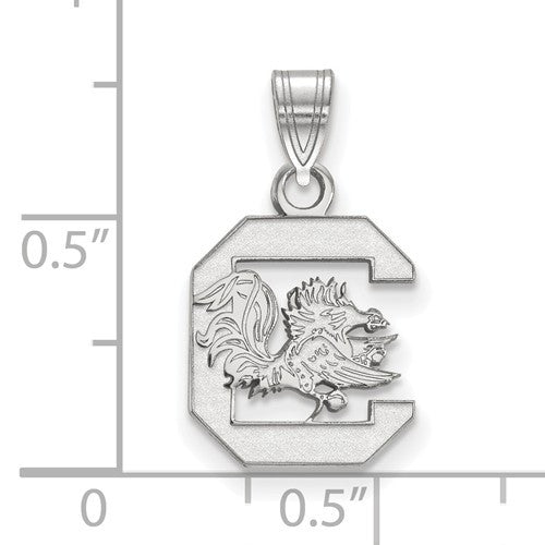 Sterling Silver LogoArt Officially Licensed University Of South Carolina Small Pendant