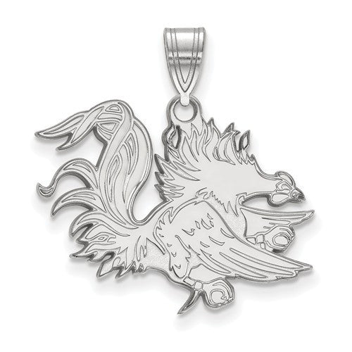 Sterling Silver LogoArt Officially Licensed University of South Carolina Large Pendant (90132)