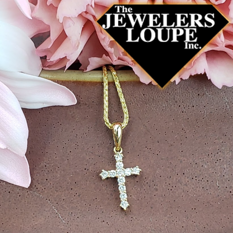 14K Yellow Gold .10ctw Diamond Cross (94986)