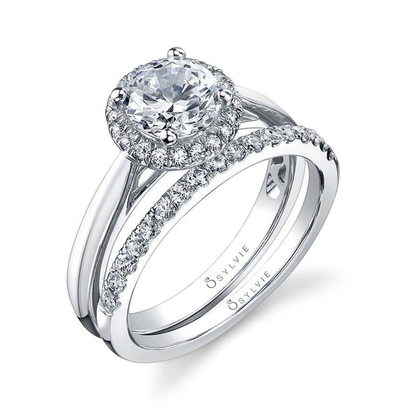 Ron Rosen 14K White Gold Sapphire and Diamond Semi Mount Engagement Ring