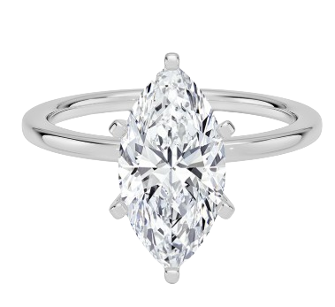 Lab Grown Marquise 1.5 CTW 14K White Gold Engagement Ring (100209)