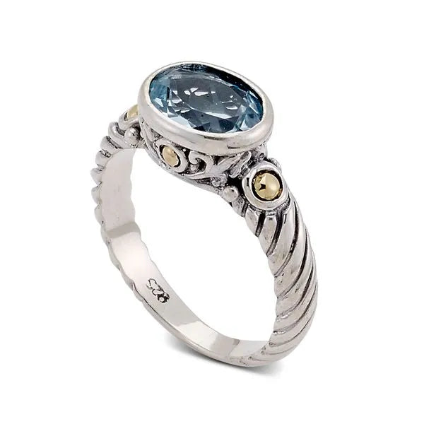Samuel B. Sterling Silver Blue Topaz Adina Ring , Size 7