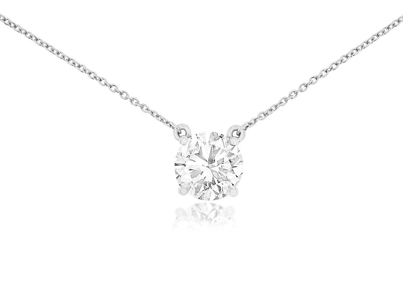 Lab-Grown White Gold Round Diamond Necklace – 2.06 CTW