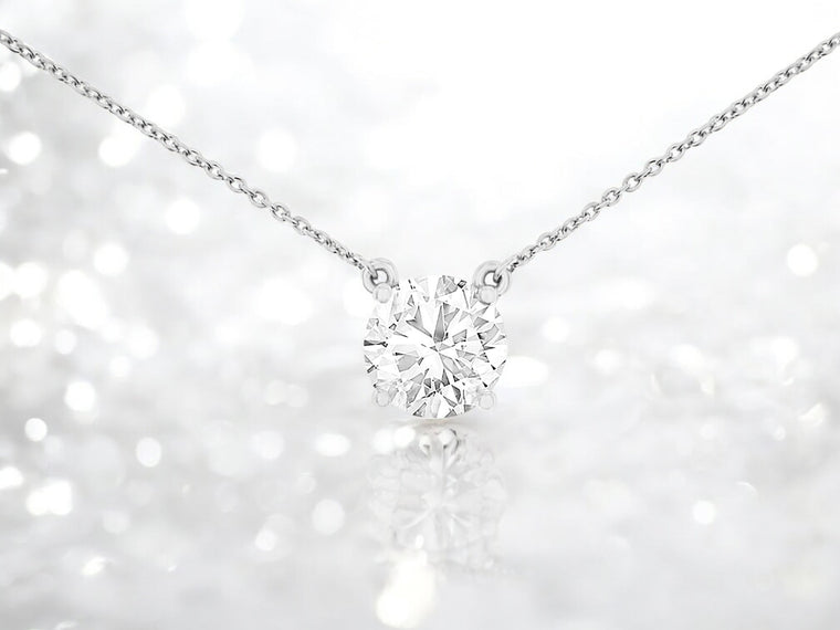 Lab-Grown 14K White Gold Round Diamond Necklace 2.06 CTW (100848)