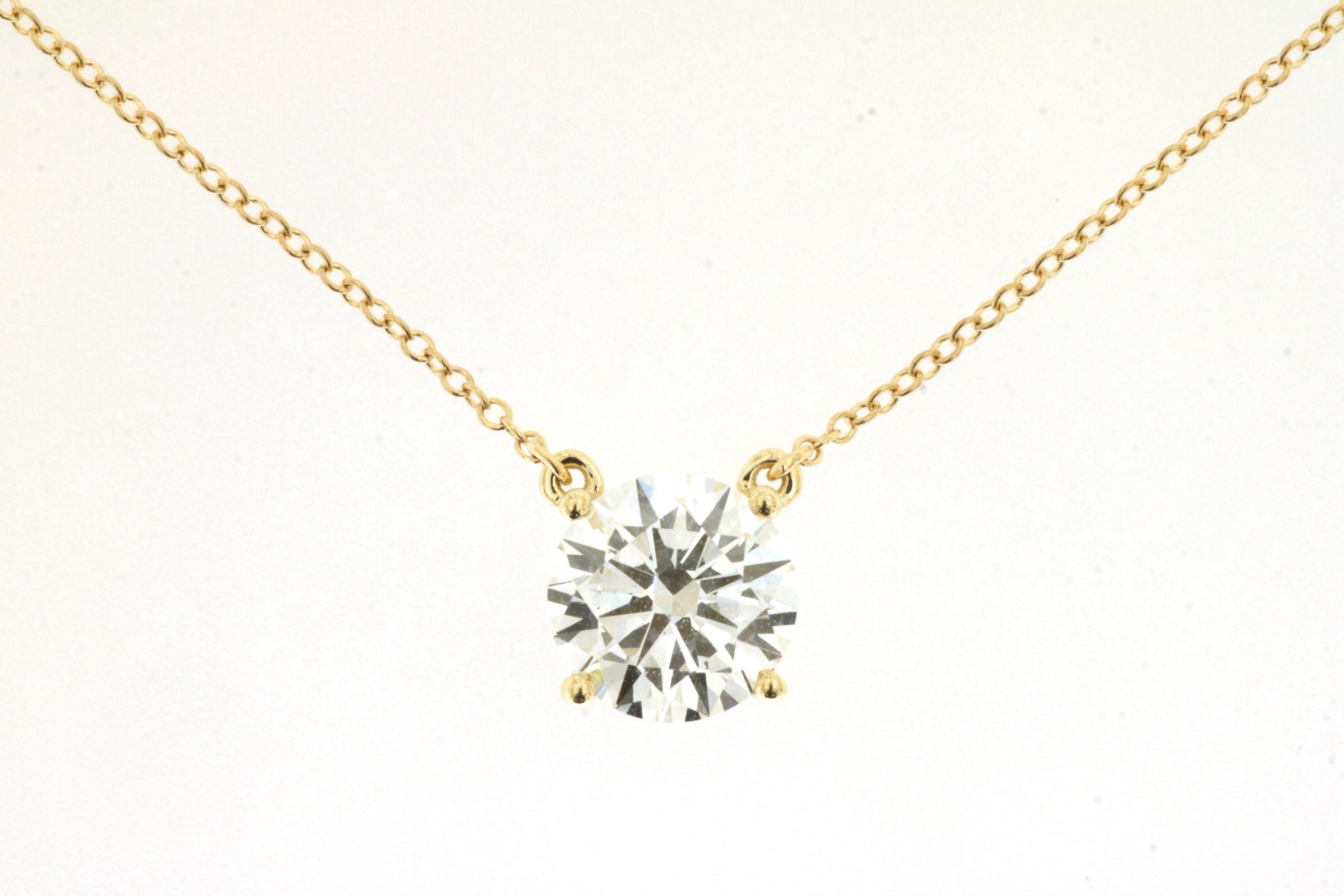 Lab Grown Yellow Gold Diamond Necklace 2.06CTW 