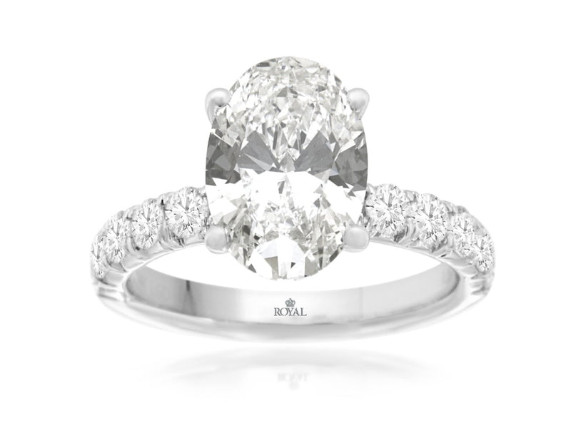 Lab-Grown White Gold Oval Diamond Engagement Ring