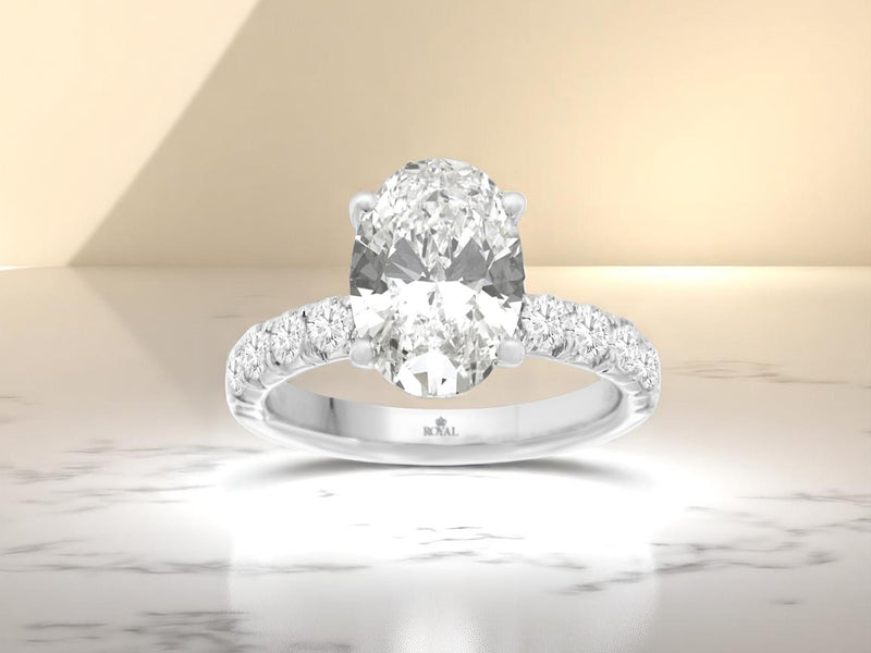 Lab-Grown White Gold Oval Diamond Engagement Ring

