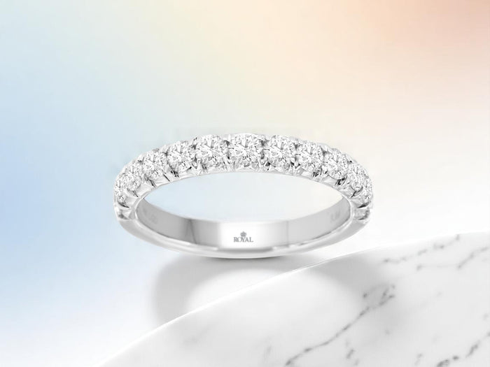 Lab-Grown White Gold Diamond Band – 1 CTW