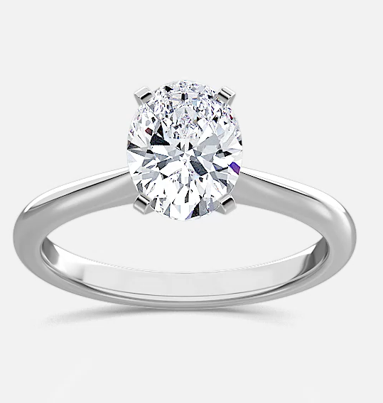 14K White Gold Lab-Grown Oval Diamond Engagement Ring 1.02CTW (100864)