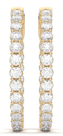 14K Yellow Gold 1.06ctw Lab Diamond Inside-Out Hoop Earrings
