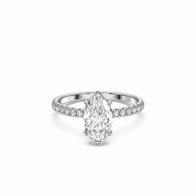 Elegant 2.66CTW Marquise Lab Grown Diamond Ring – 14K White Gold (100894)