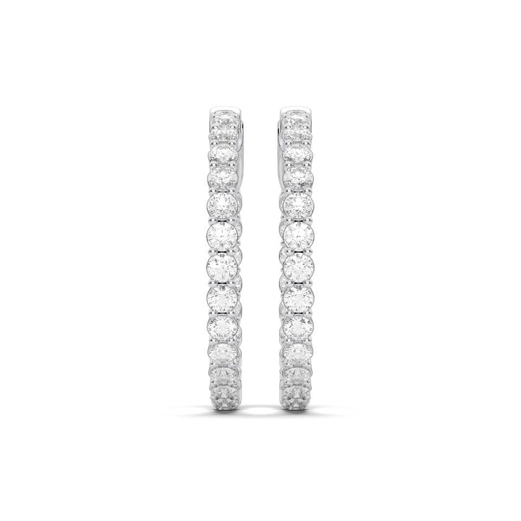14K White Gold 1.06ctw Lab Diamond Inside-Out Hoop Earrings (100956)