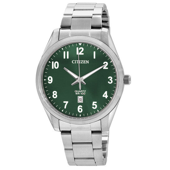 Citizen Quartz Green Dial Stainless Steel Men's Watch (100972)