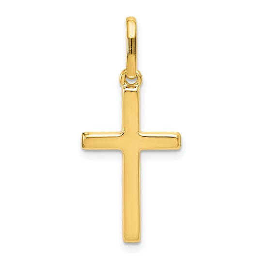 14K Yellow Gold Hollow Cross Pendant