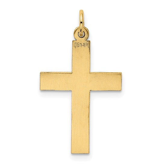 14K Yellow Gold Polish Cross Pendant (100985)