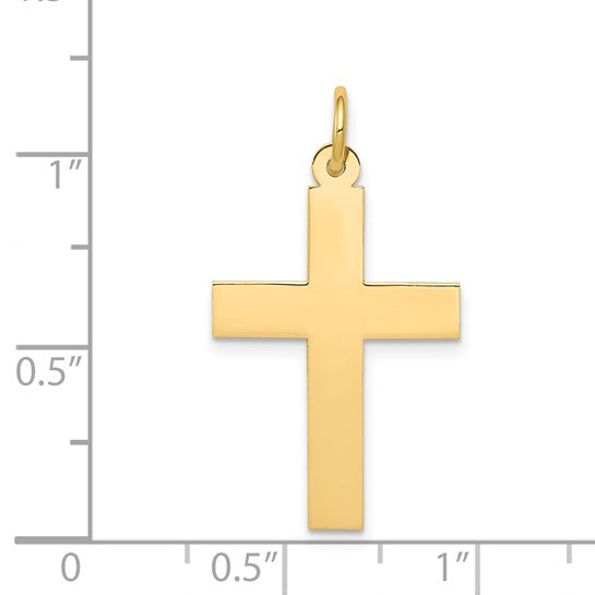 14K Yellow Gold Polish Cross Pendant (100985)