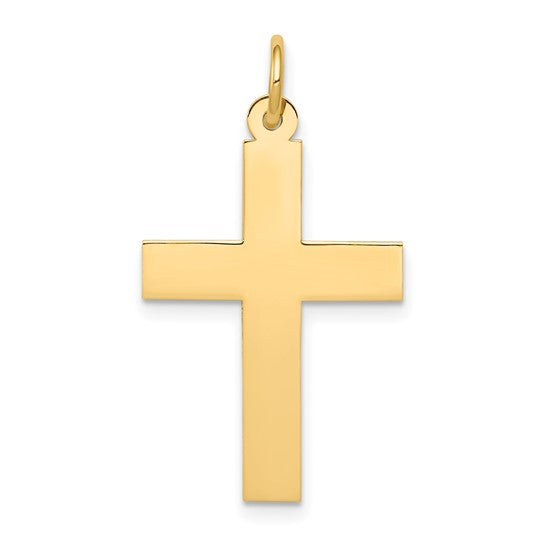14K Yellow Gold Polish Cross Pendant (100985)