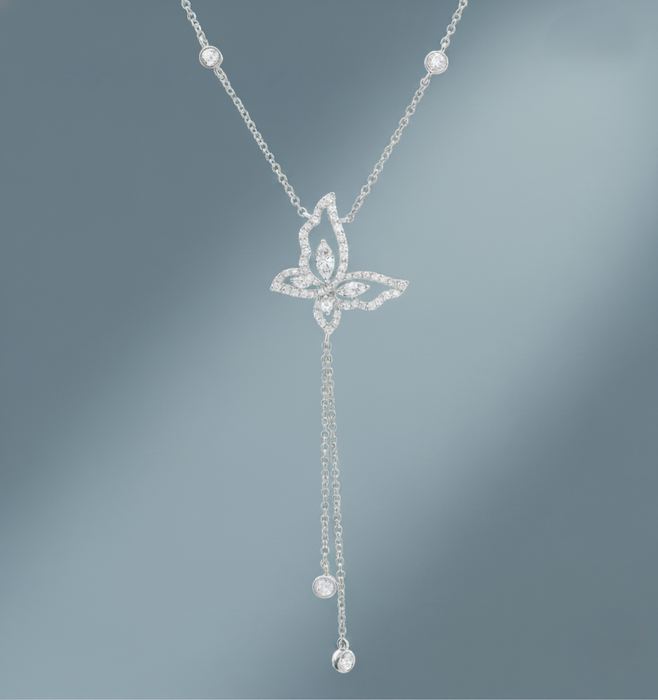 Butterfly Diamond Pendant  14K White Gold .56CTW (101001)