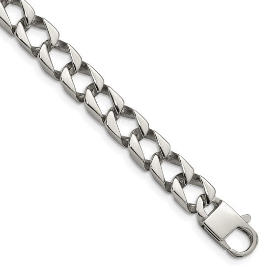 Stainless Steel Polished Square Link 8.5in Bracelet (101092)
