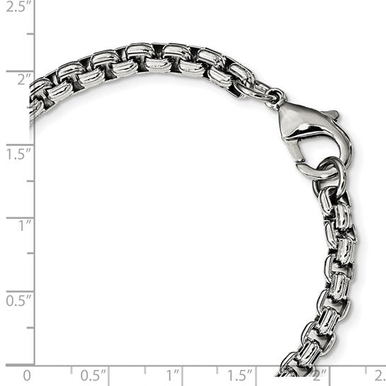 Stainless Steel Polished Fancy Box Bracelet 8.25"