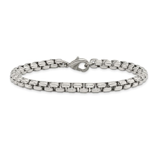 Stainless Steel Polished Fancy Box Bracelet 8.25
