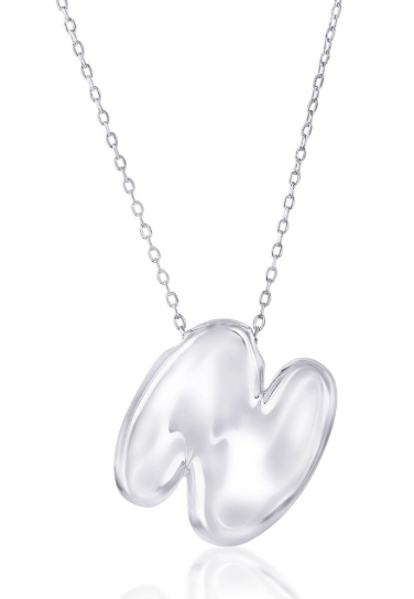 Sterling Silver, Bubble 'N' Initial Necklace 16+2 (101181)