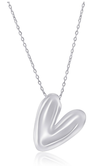 Sterling Silver, Bubble 'V' Initial Necklace 16+2 (101186)