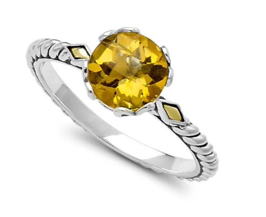 Samuel B. Sterling Silver and 18k Birthstone Glow Ring in Citrine (101200)