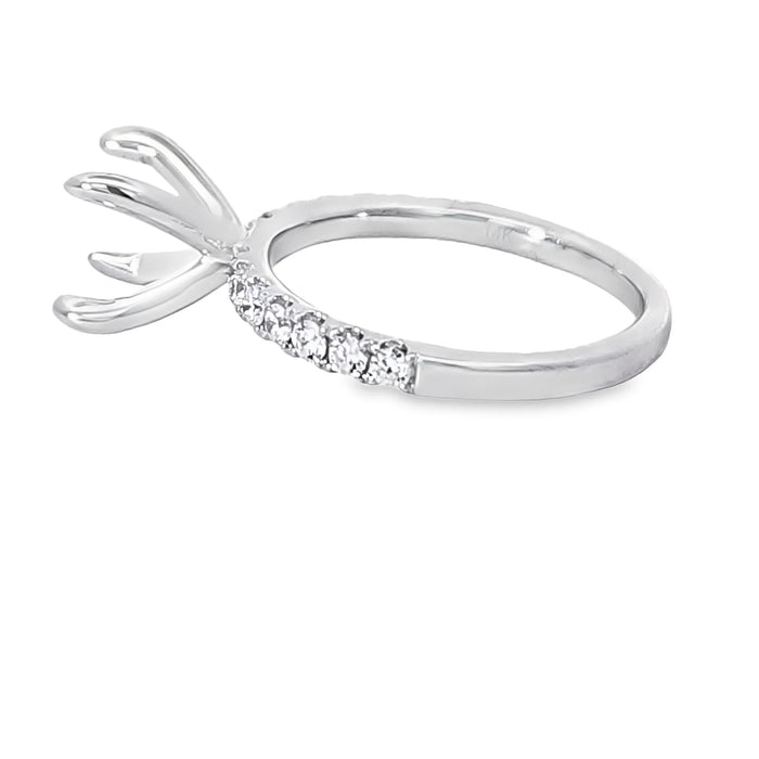 14 Karat White Gold Diamond Semi-Mount