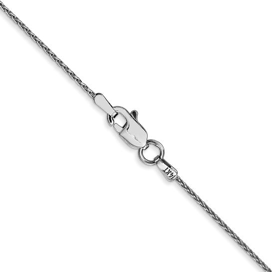 14K White Gold Wheat Chain Necklace 18” | 1mm Chain (101607)